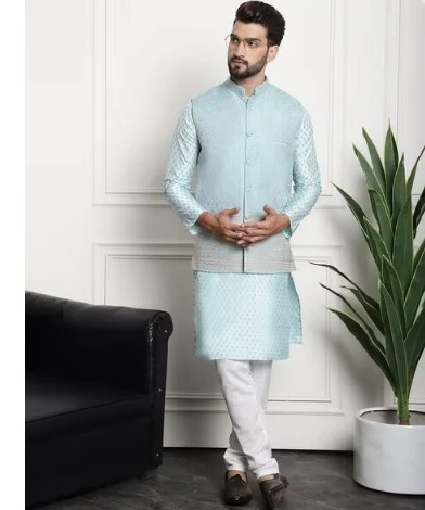 SOJANYA | Long Kurta Pajamas with Nehru Jacket