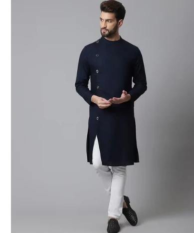 EVEN | Cotton Kurta with Band Collar