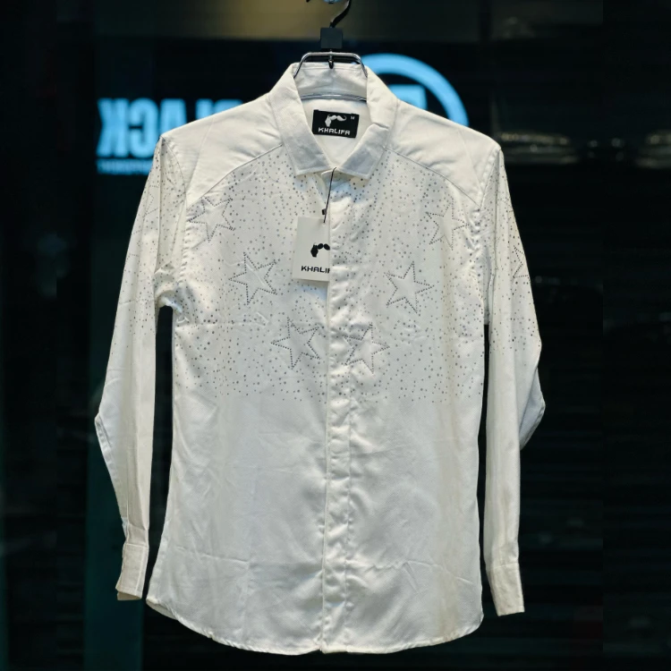 Long-sleeved button-up shirt