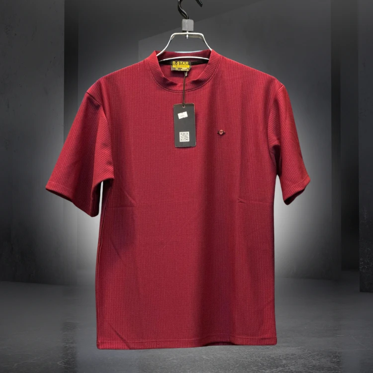 Premium Maroon Ribbed T-Shirt - R-Star