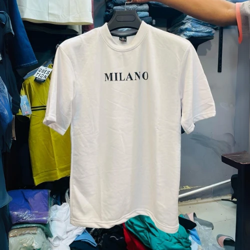 MILANO Printed | WHITE Cotton DropShoulder T-Shirt for Men - Trendy & Comfo