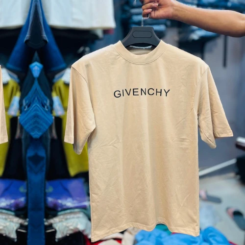 GIVENCHY Printed | Desert Sand Colour Cotton DropShoulder T-Shirt for Men