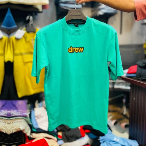 DREW Printed | Green Colour Cotton DropShoulder T-Shirt for Men