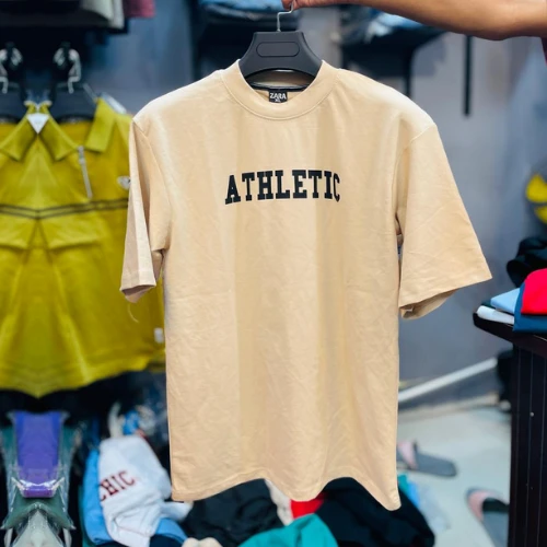 ATHLETIC Printed | Desert Sand Cotton DropShoulder T-Shirt for Men